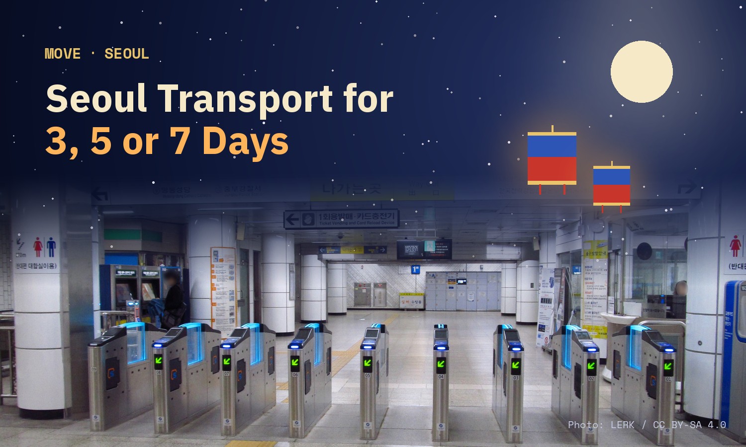 Cover image for a guide to what Seoul subway and bus rides cost for a 3, 5 or 7-day stay