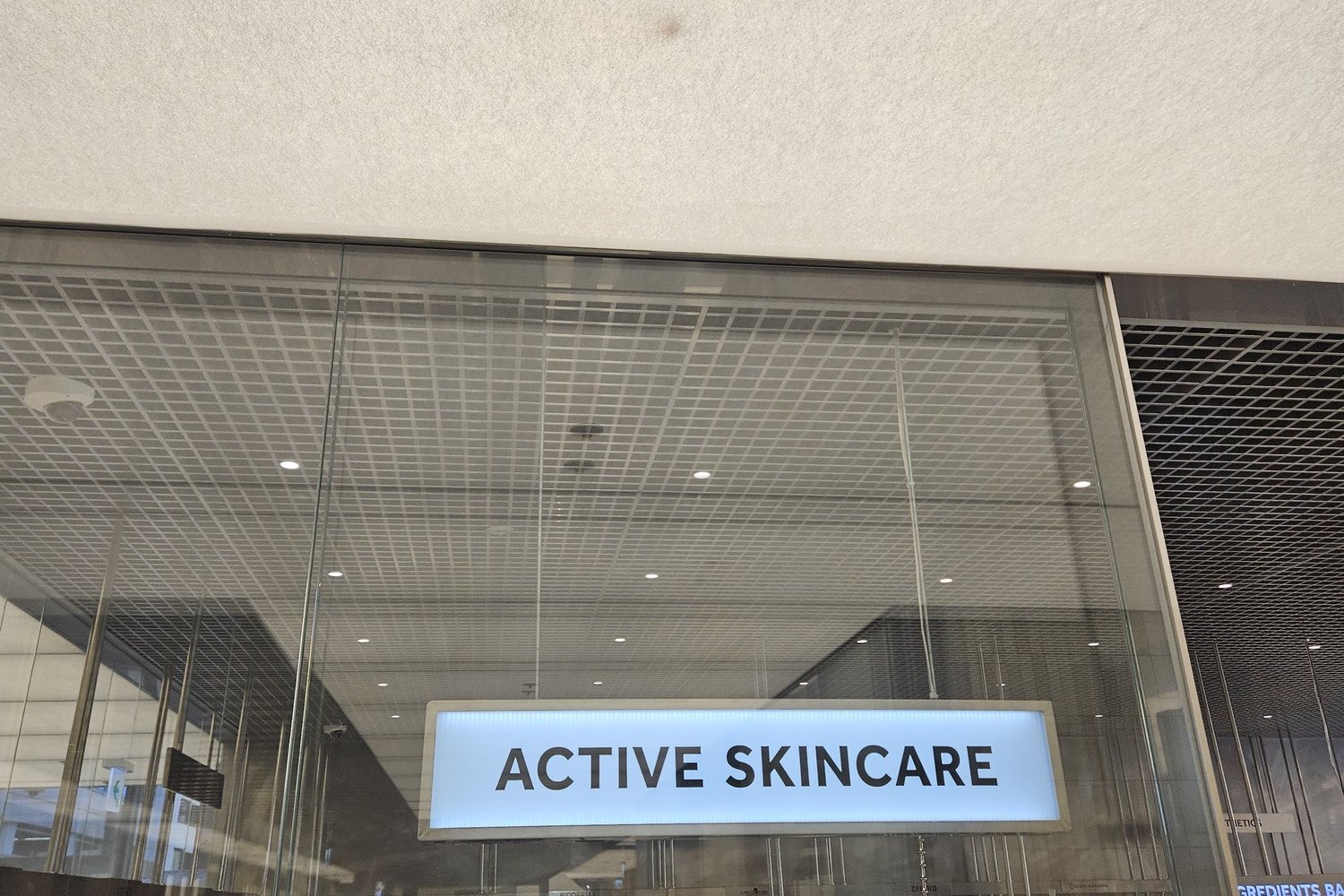 Shoppers inside a skincare section under an Active Skincare sign at Olive Young N Seongsu